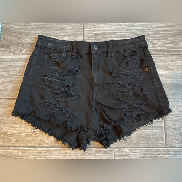 AE American Eagle Vintage Hi-Rise Festival Black Shorts, Distressed—Size 4••• - Picture 2 of 12